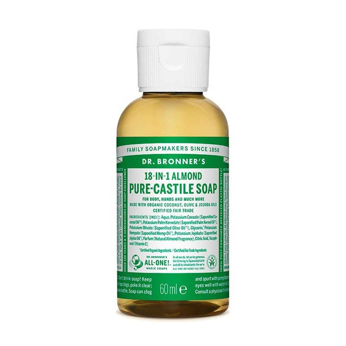 Liquid Soap Dr Bronner's 60 ml Almonds Dr Bronners