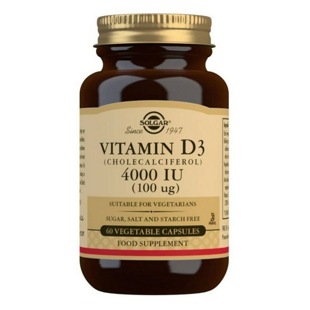 Vitamin D3 Solgar E52907 Pflanzliche Kapseln (60 uds)