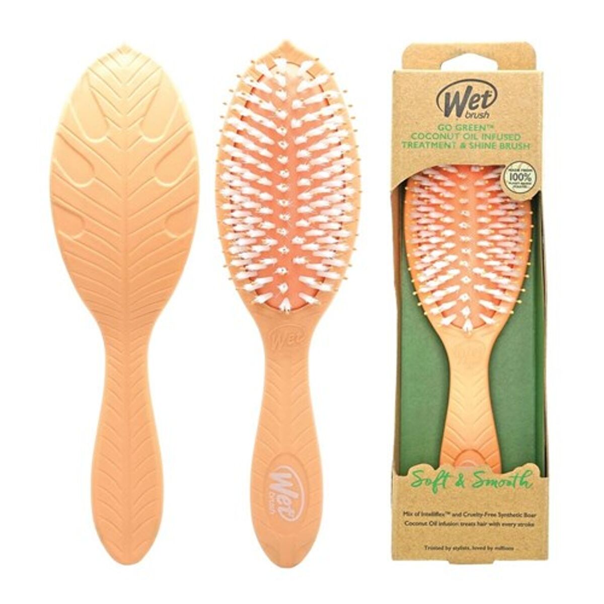 Detangling Hairbrush The Wet Brush Go Green Orange Softening The Wet Brush