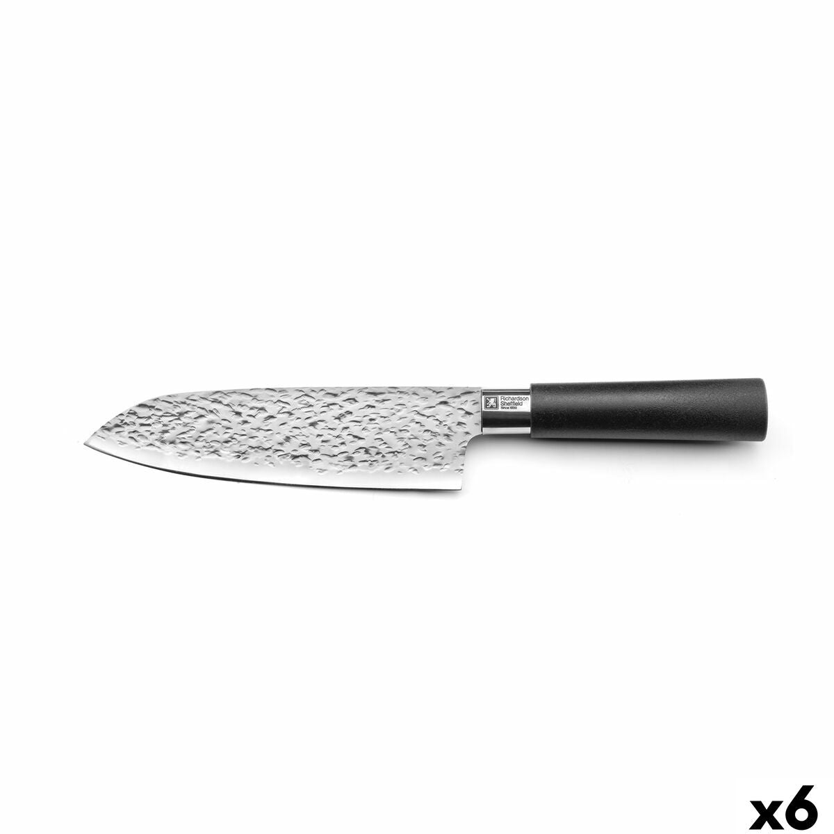 Santoku Knife Richardson Sheffield Katana Black Metal Bakelite 17,5 cm (6 Units)