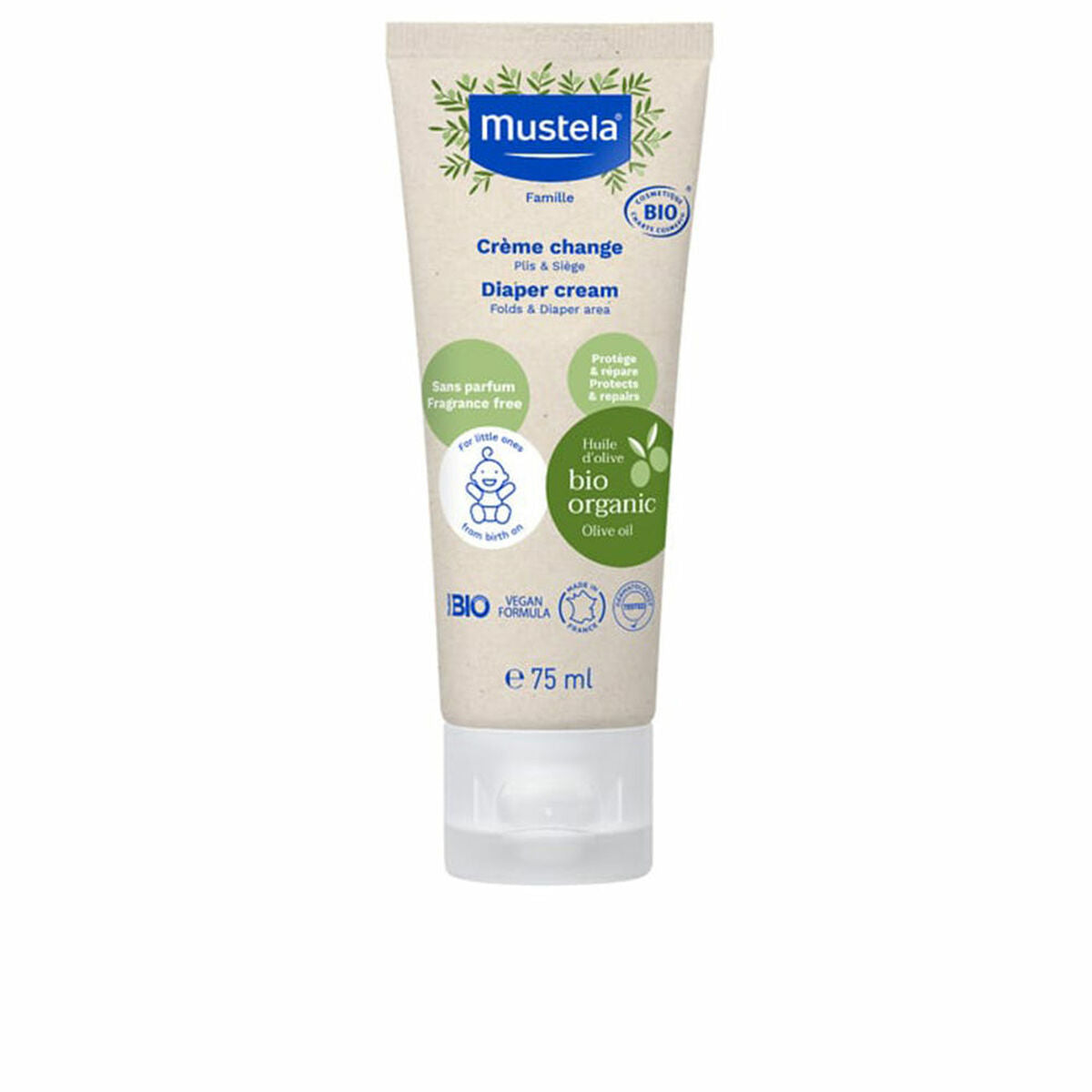 Tägliche Pflegecreme für den Windelbereich Mustela Bio 75 ml