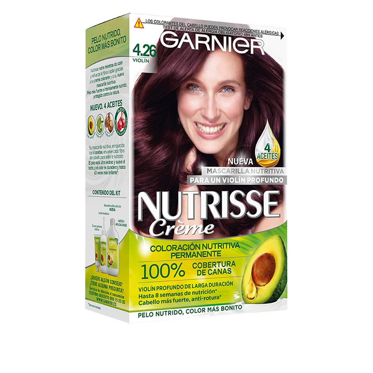 Permanent Dye Garnier Nutrisse Cassis Nº 4,26 Garnier