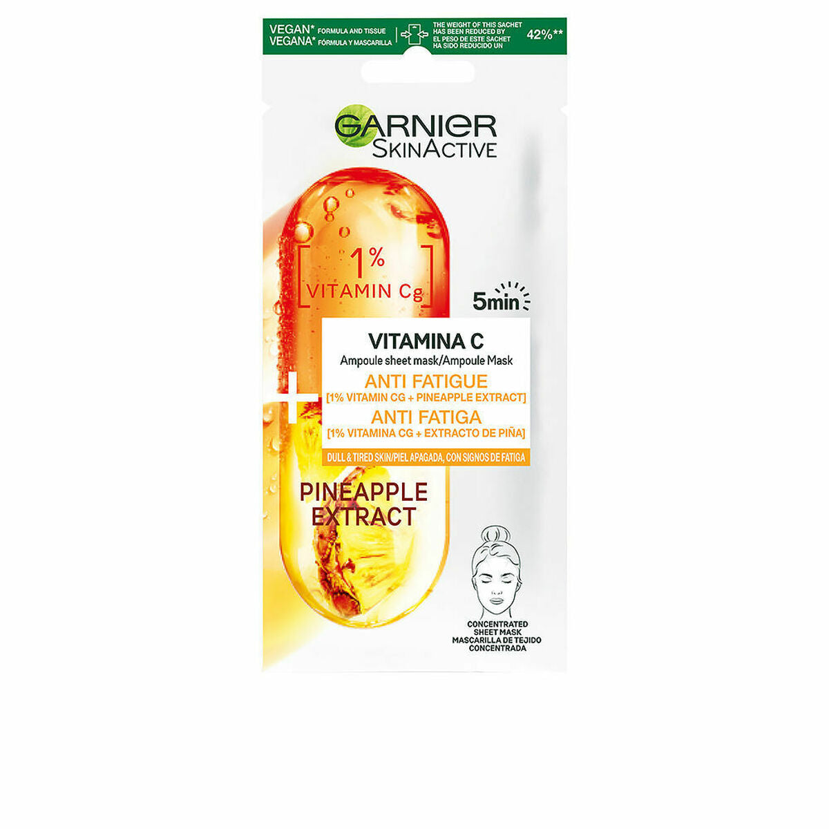 Tonisierende Gesichtsmaske Garnier SkinActive Vitamin C