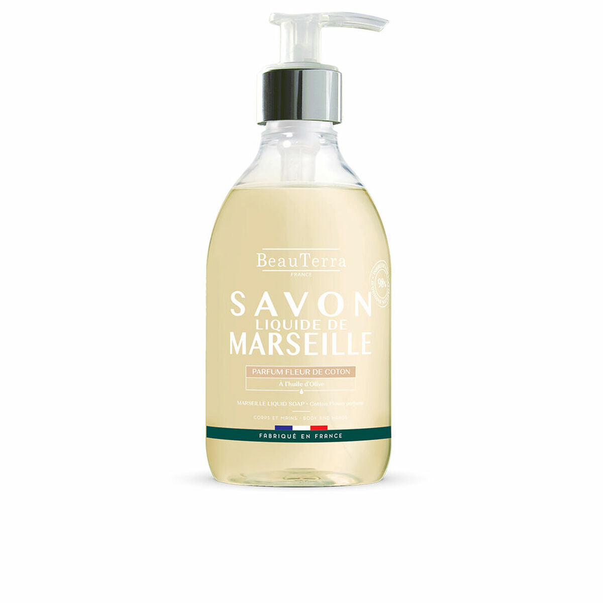 Flüssigseife Beauterra Savon de Marseille Baumwollblume 300 ml