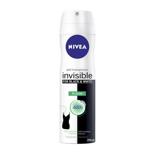 Deodorant-Spray Black &amp; White Invisible Active Nivea Schwarz Weiß Invisible Active (200 ml) 200 ml