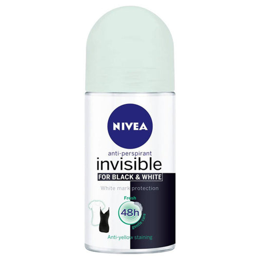 Roll-On-Deodorant Black &amp; White Invisible Fresh Nivea (50 ml)