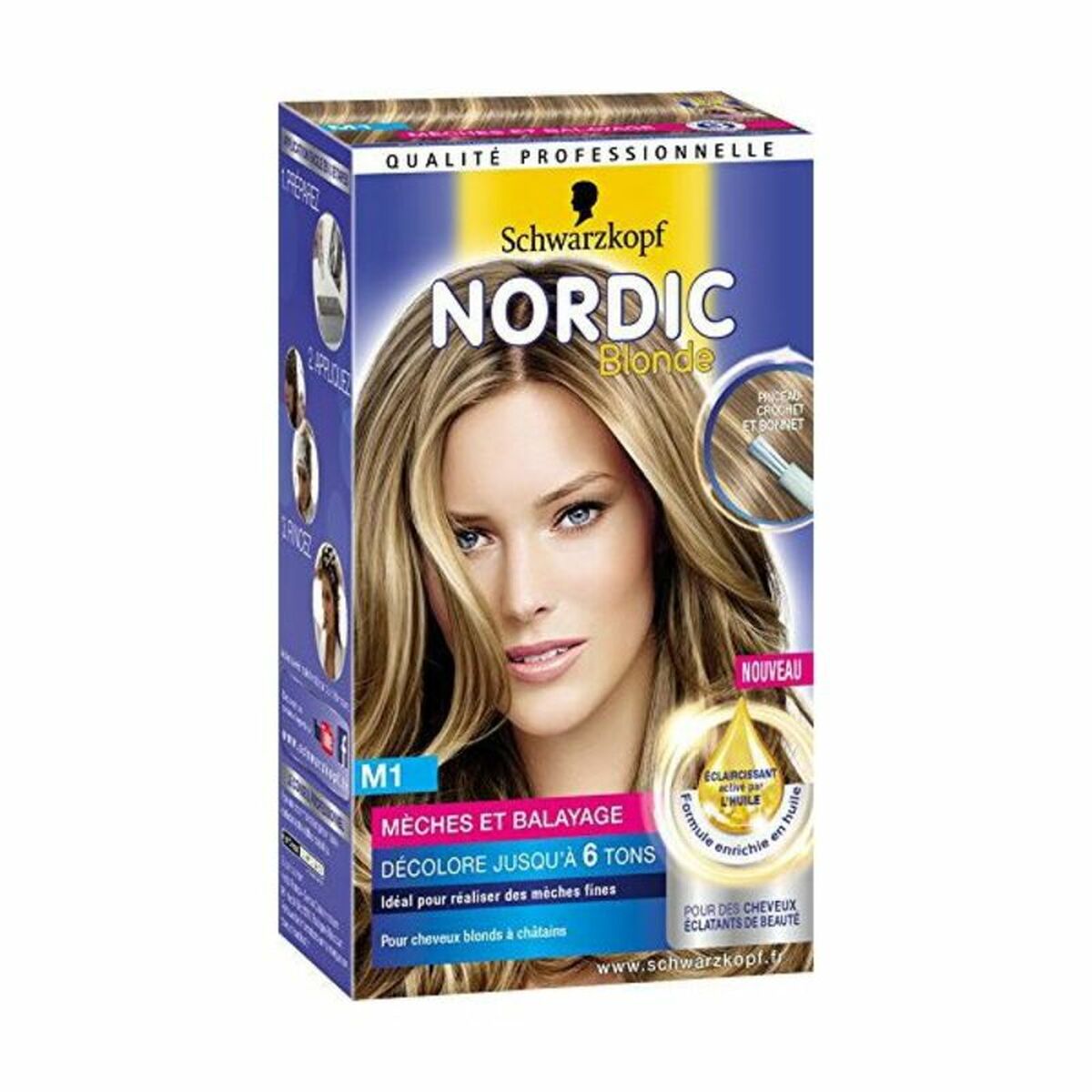 Dauerhafte Farbe Nordic Blonde M1 Schwarzkopf Wicks