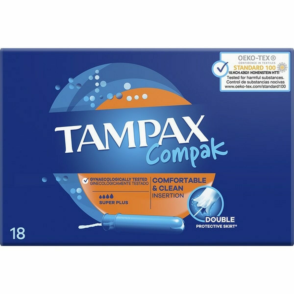 Super Plus Tampon Tampax Tampax Compak Applikator 18 Einheiten