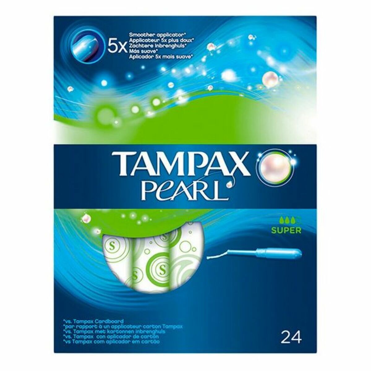 Packung mit Tampons Pearl Super Tampax Tampax Pearl (24 uds) 24 uds