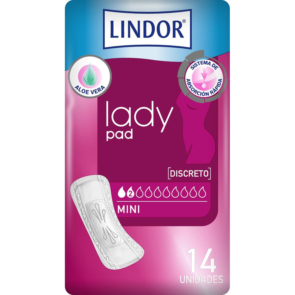 Inkontinenz-Damenbinden Lindor Lady Pad Mini 14 Einheiten