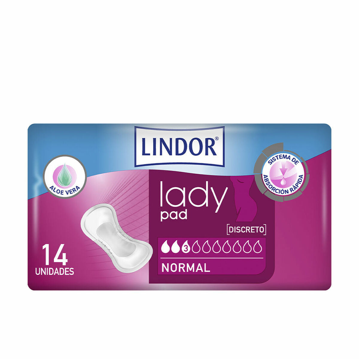 Normale Damenbinden ohne Flügel Lindor Lady Pad 14 Einheiten