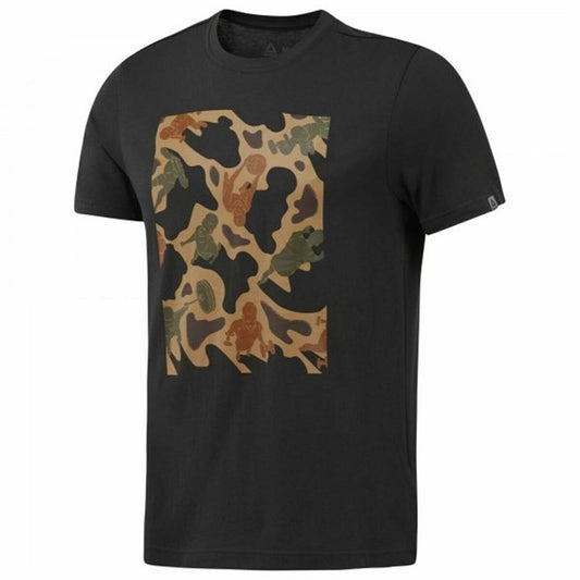 Men’s Short Sleeve T-Shirt Reebok Sportswear Training Camouflage Black