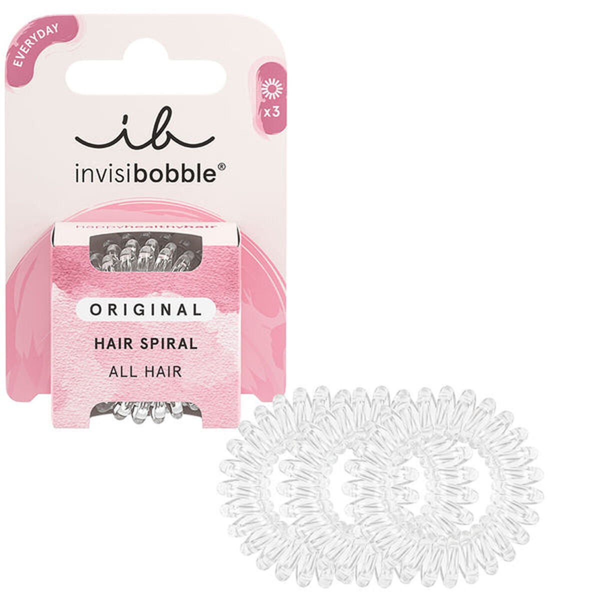 Haargummis Invisibobble Invisibobble Elastic Spiral Transparent 3 Einheiten