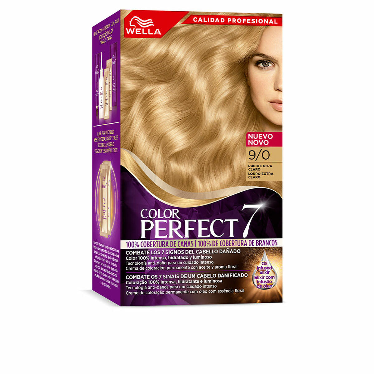 Dauerhafte Farbe Wella Color Perfect 7 Nr. 9/0 Graues Haar 60 ml Hellblond