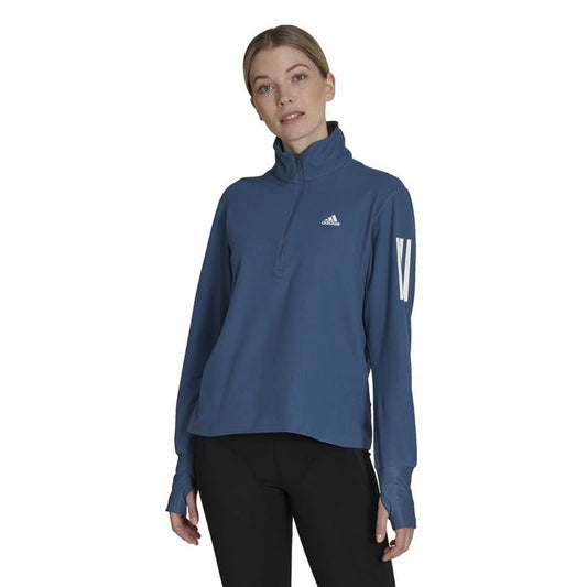 Women's long sleeve T-shirt Adidas Own the Run 1/2 Zip Indigo Adidas