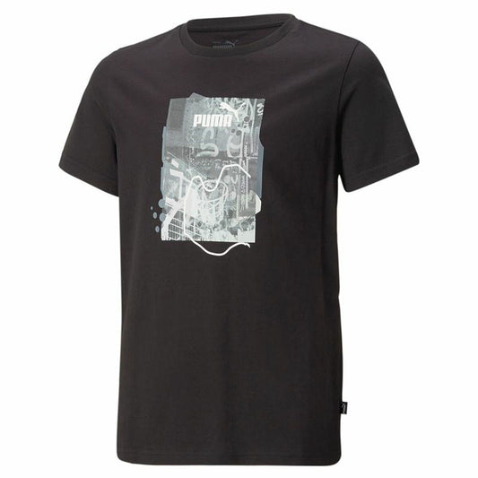 Children’s Short Sleeve T-Shirt Puma Essentials+ Street Art Grap Black