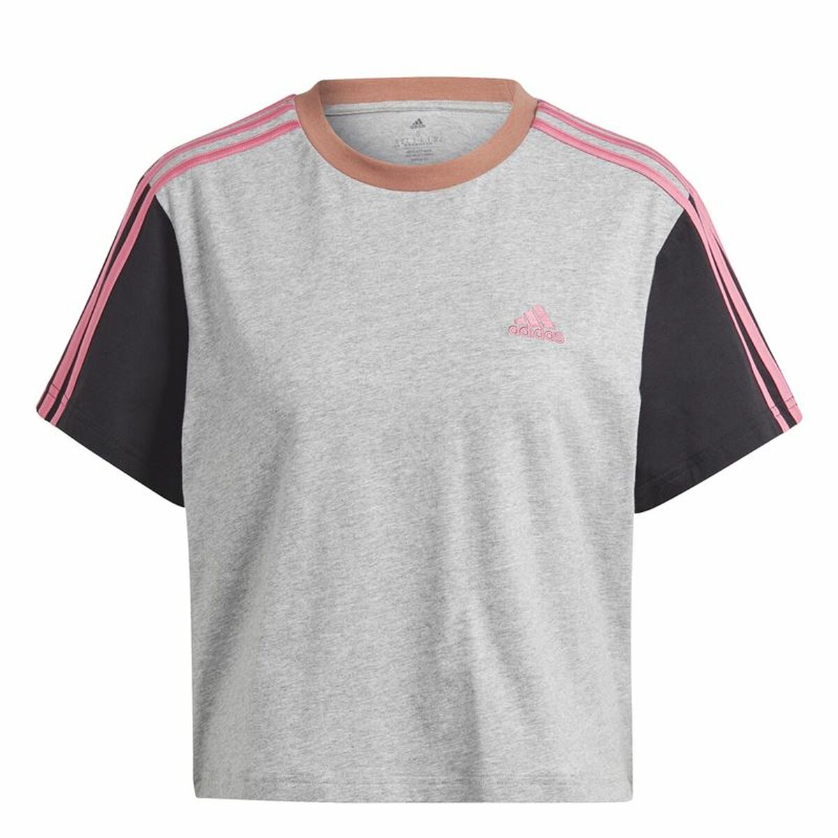 Women’s Short Sleeve T-Shirt Adidas 3S Cr Grey Adidas