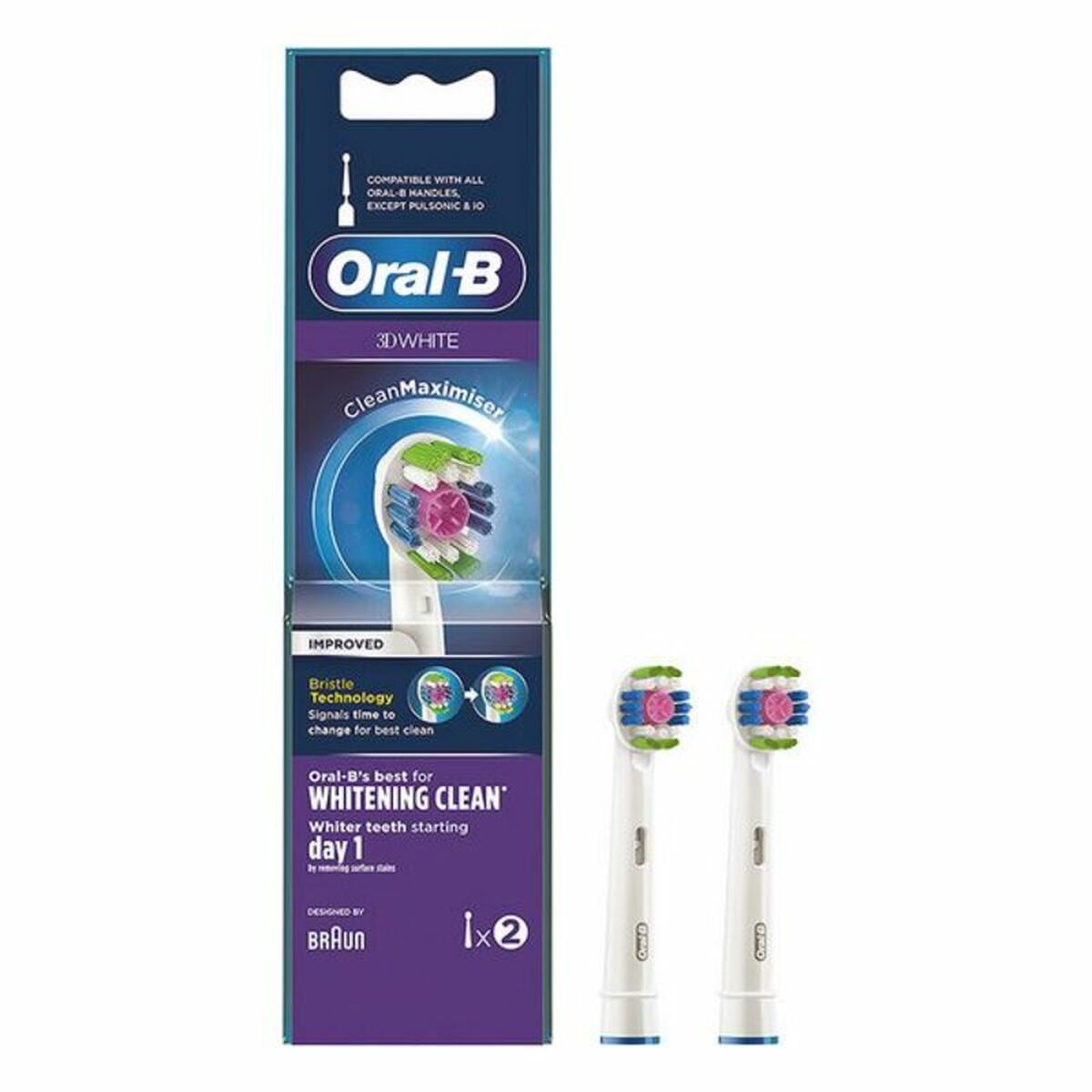 Ersatzkopf 3D White Whitening Clean Oral-B D White Whitening Clean (2 Stück) 2 Einheiten