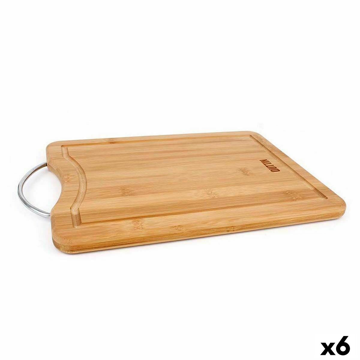 Cutting board Quttin Brown Silver Bamboo 50 x 35 x 1,5 cm (6 Units)