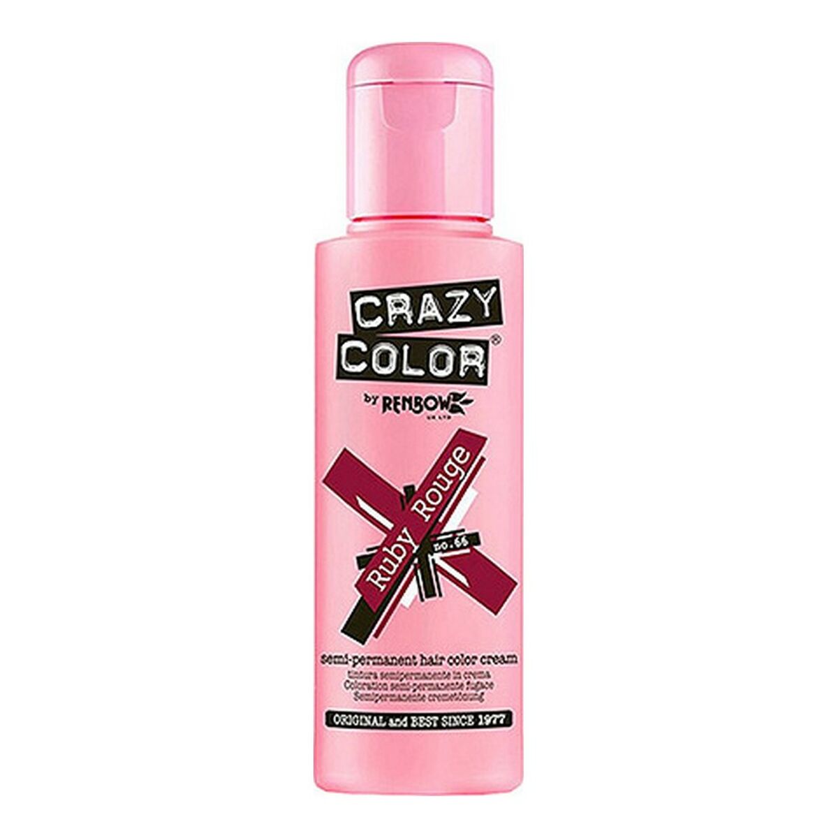 Semi-Permanent Tint Ruby Rouge Crazy Color Nº 66 (100 ml) Crazy Color