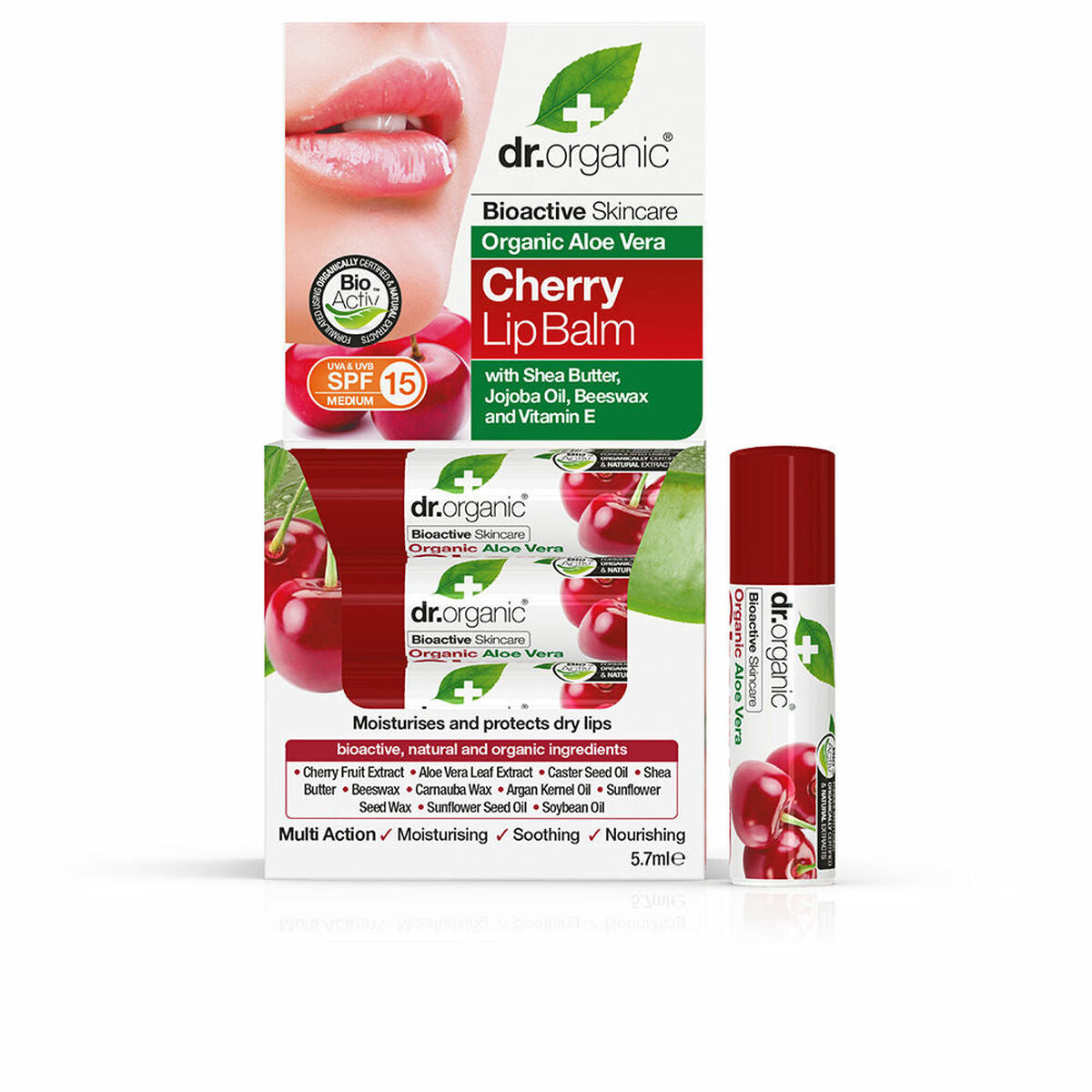 Lippenbalsam Dr.Organic Aloe Vera Kirsche 5,7 g