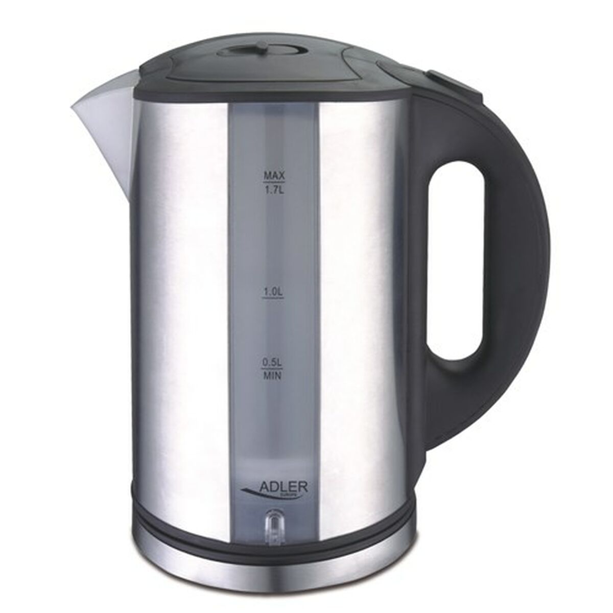 Kettle Adler AD 1216 Black Silver Stainless steel Plastic 2000 W 2200 W 1,7 L