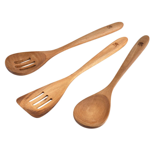 Set of Kitchen Utensils Masterpro Acacia Brown 3 Pieces Masterpro