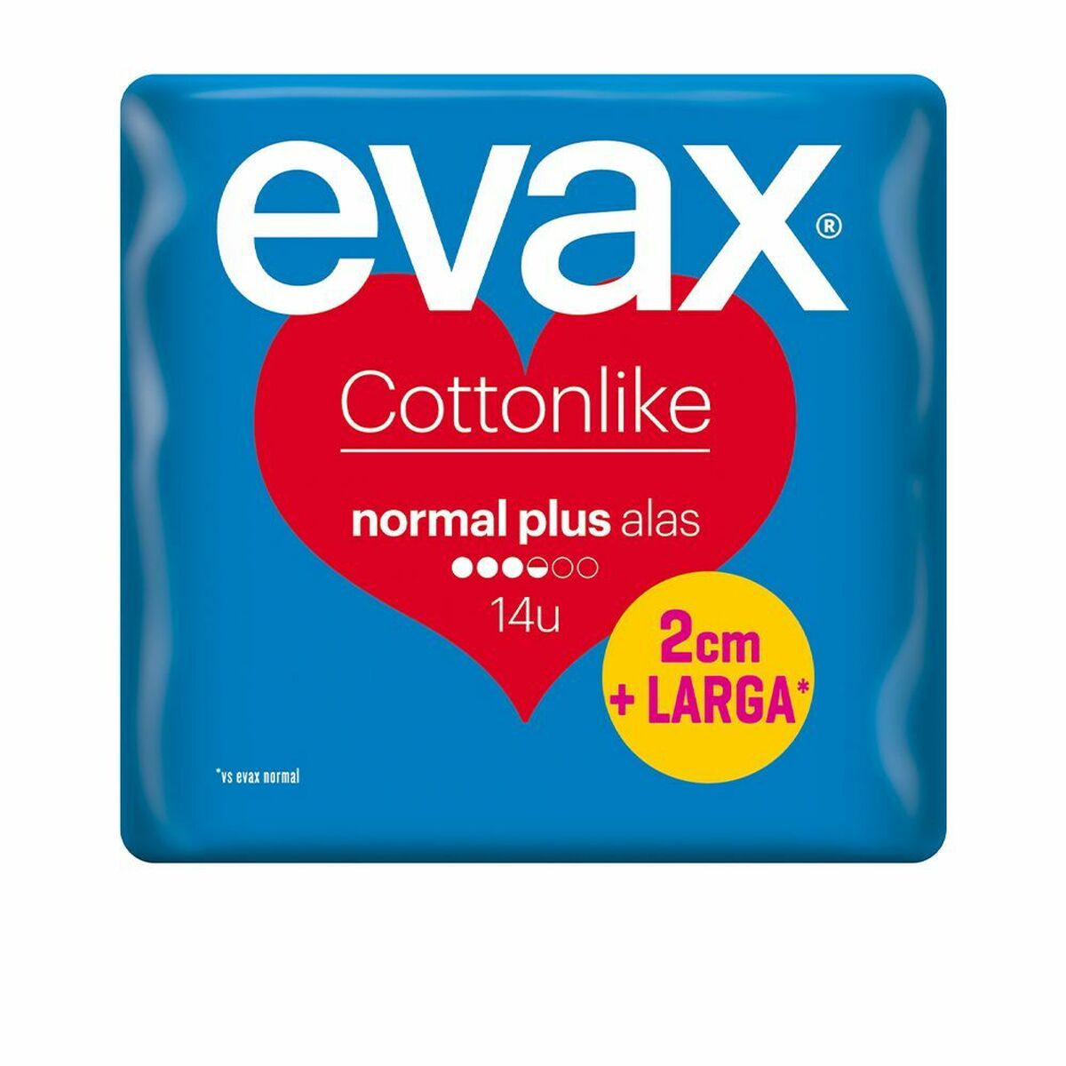 Normale Damenbinden ohne Flügel Evax Cotton Like Plus (14 uds)