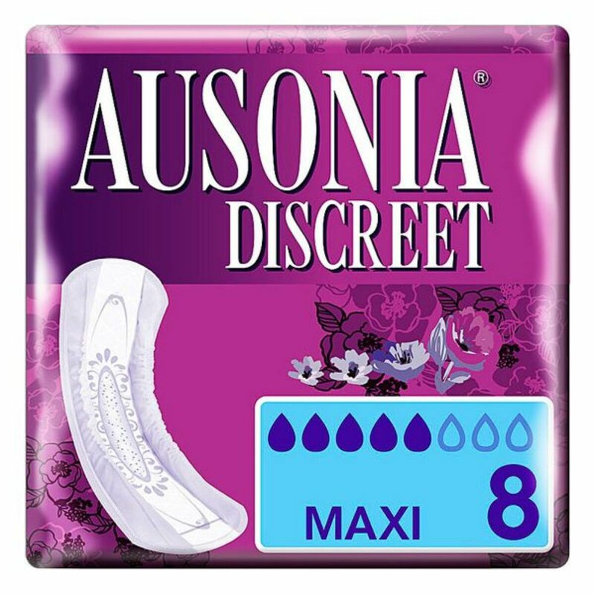 Inkontinenz-Damenbinden DISCREET mAXI Ausonia Discreet (8 uds) 8 Einheiten