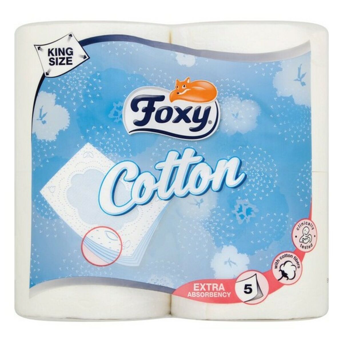 Toilettenpapier Baumwolle Foxy COTTON 4R (4 uds) (4 Stück)