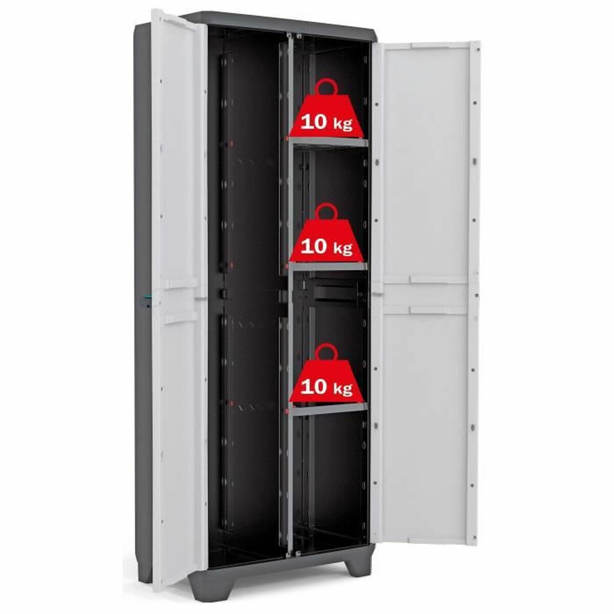 Shelves KIS 9726000 0616 02 Black/Grey Resin Plastic 68 x 39 x 173 cm KIS