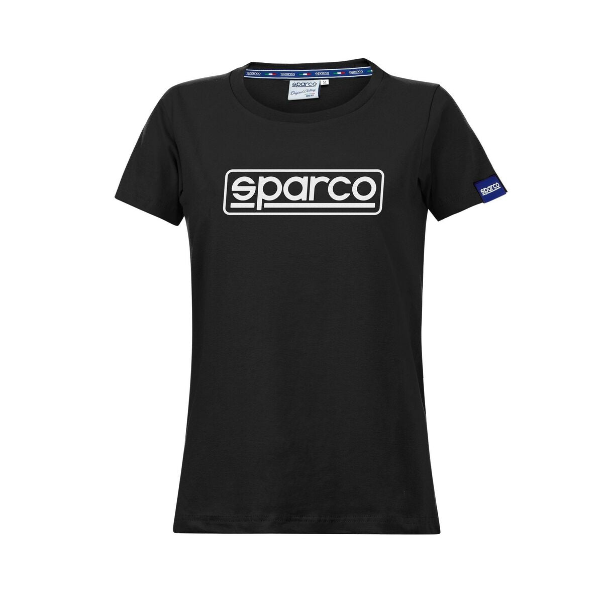 Women’s Short Sleeve T-Shirt Sparco LADY FRAME Black (S)