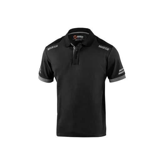 Kurzarm-Poloshirt für Herren Sparco Koma Tools 02415nrgs Schwarz Grau