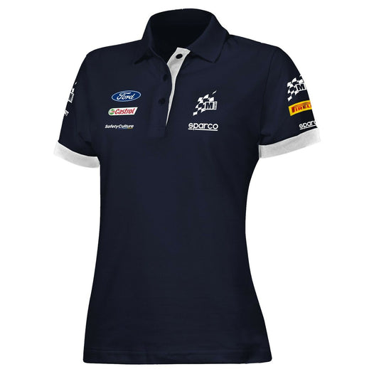 Short Sleeve Polo Shirt Sparco S013007MSBM3L Navy Blue Lady L Sparco