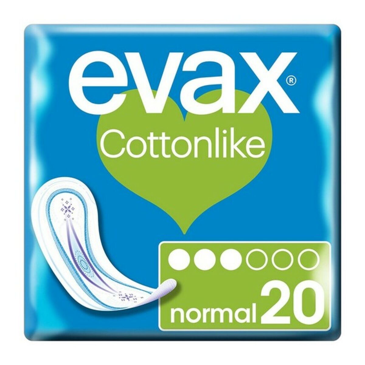 Normale Damenbinden ohne Flügel Evax Cottonlike (20 uds) 20 Einheiten