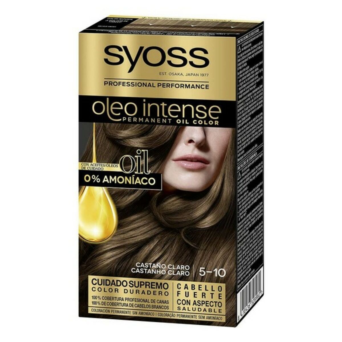 Dauerhafte Farbe Syoss Olio Intense Ammoniakfrei Nr. 5,10 Hellbraun