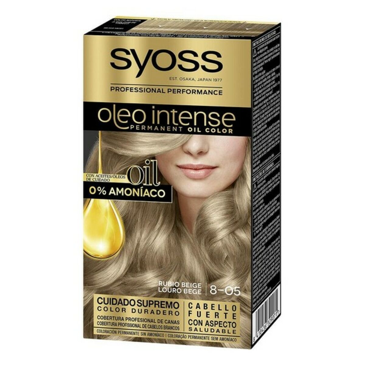 Dauerhafte Farbe Syoss Olio Intense ohne Ammoniak Nr. 8,05 Blond Beige