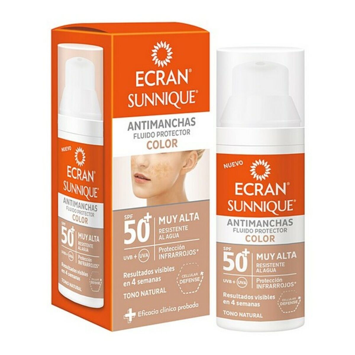 Sonnenlotion gegen Altersflecken ECRAN SUNNIQUE COLOR Ecran Spf 50+ (50 ml) 50+ (50 ml)