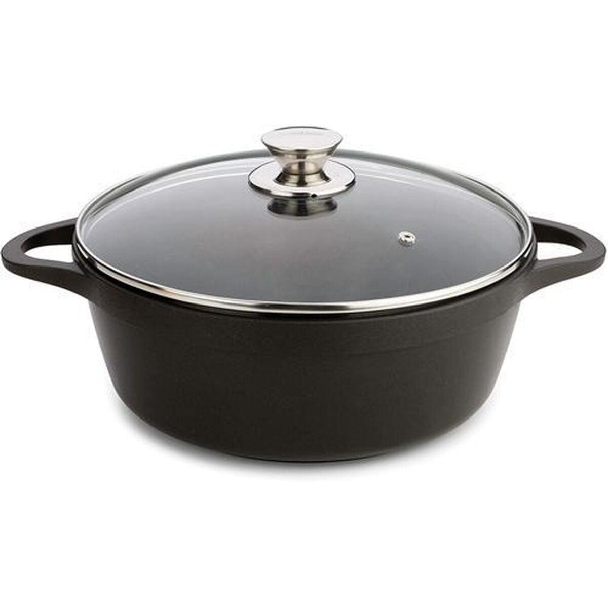 Casserole with lid Valira BLACK IND 24CM Ø 24 cm Black Aluminium