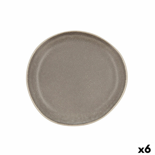 Flat plate Bidasoa Gio Occasional 20 cm Ceramic Grey (6 Units)