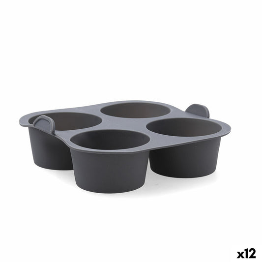 Muffin Tray Quid Naturalia Grey 17 x 17 x 5 cm Silicone (12 Units)