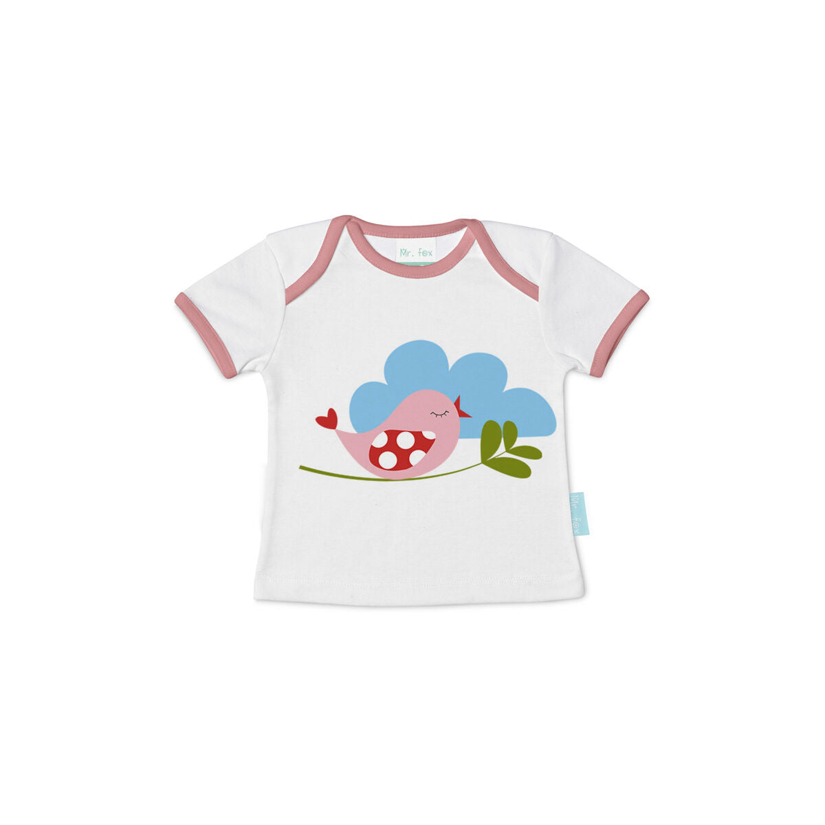 Child's Short Sleeve T-Shirt HappyFriday Mr Fox Little Birds Multicolour 3-6 Months HappyFriday