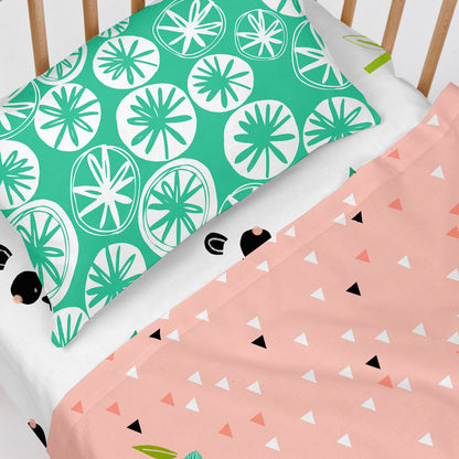 Fitted sheet HappyFriday MOSHI MOSHI White Multicolour 70 x 140 x 14 cm Panda bear HappyFriday