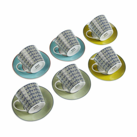 Set of Mugs with Saucers Versa Leia Porcelain 9 x 14 x 14 cm 10,5 x 8 x 6 cm 14 x 14 x 2 cm (12 pcs) Versa