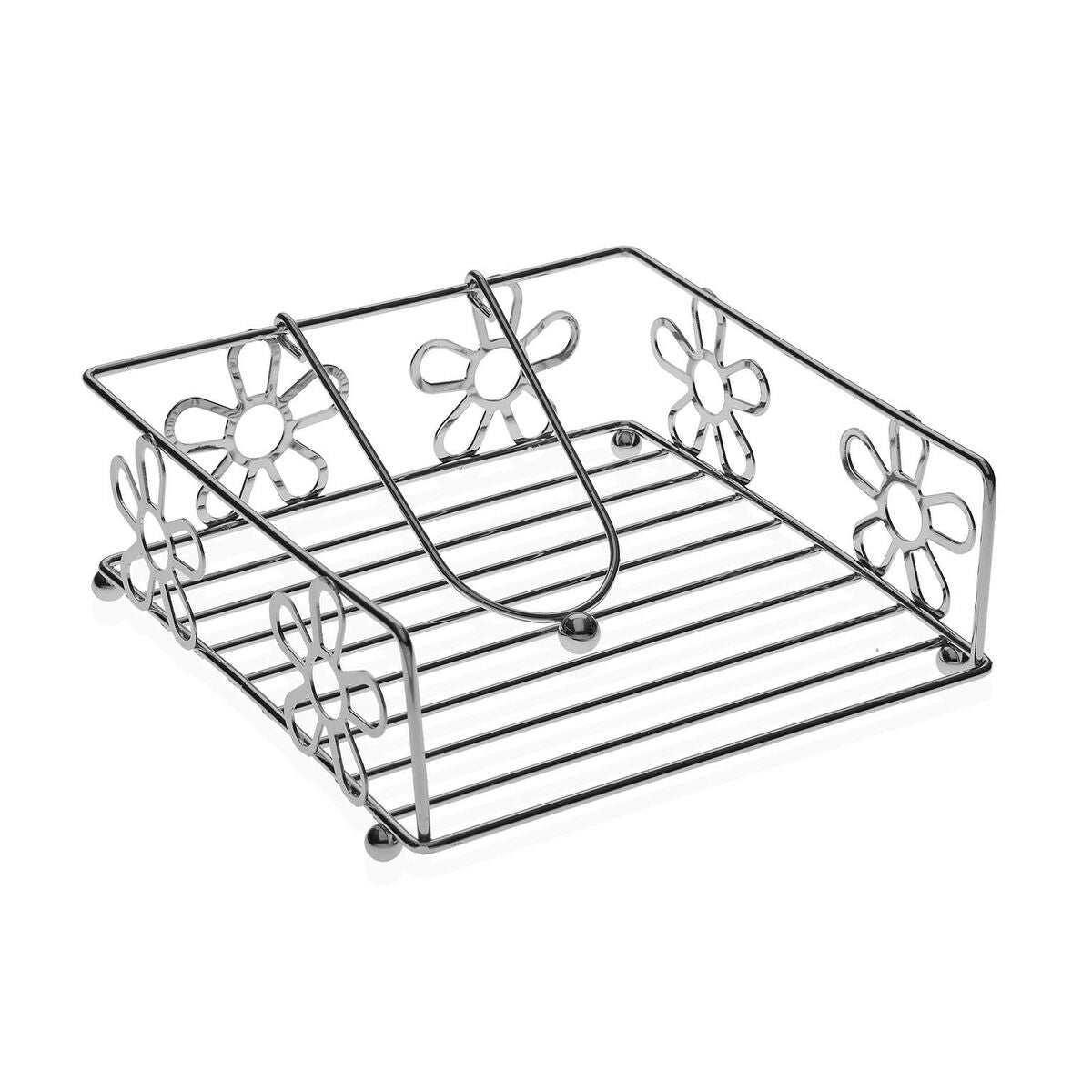 Napkin holder Versa Steel 18,5 x 7 x 18,5 cm Marguerite