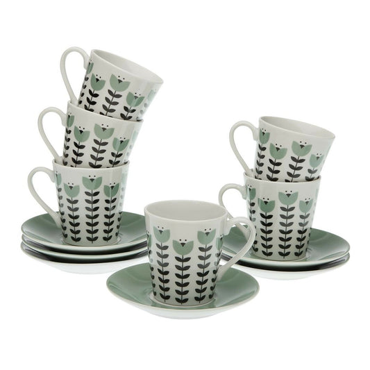 Set of 6 Cups with Plate Versa Erna Porcelain Versa