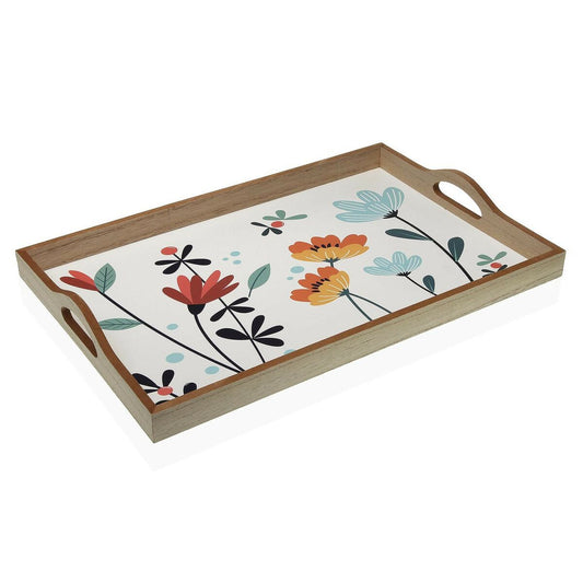 Tray Versa Selene MDF Wood 30 x 5 x 45 cm Flowers