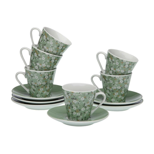 Piece Coffee Cup Set Versa Flowers 6 Units Porcelain Versa