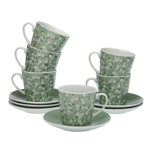 Piece Coffee Cup Set Versa Flowers 6 Units Porcelain Versa