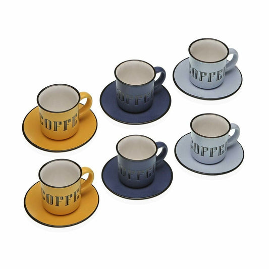 Set of 6 Cups with Plate Versa Abia Versa Multicolour Versa